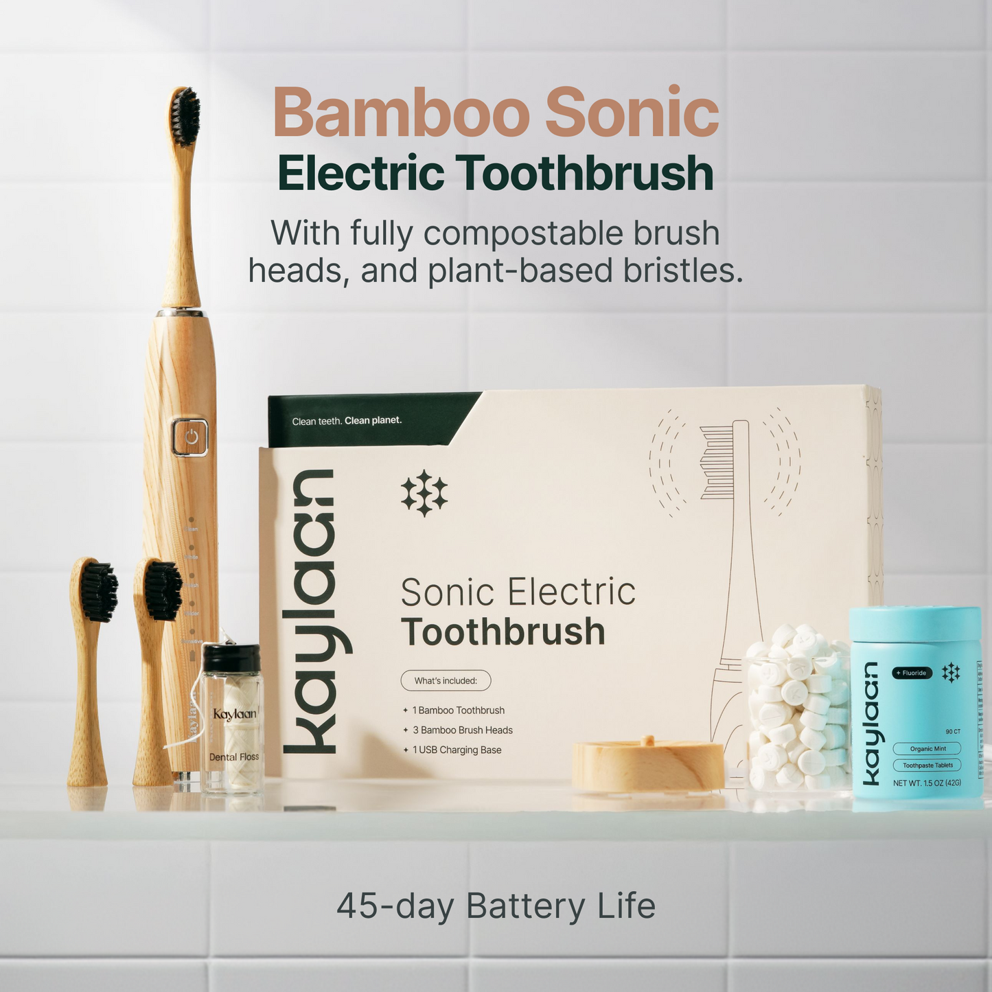 Kaylaan Bamboo Electric Toothbrush